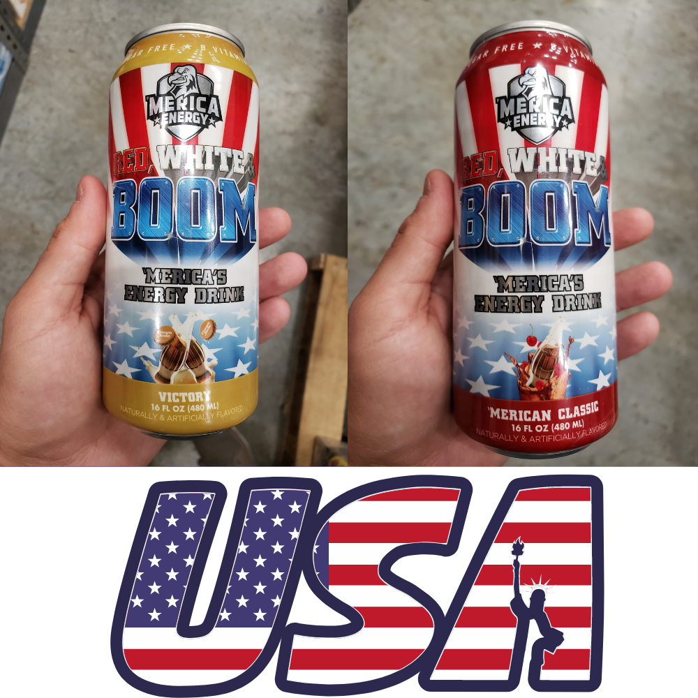 Merica Labz RTD Energy Drink New Flavors Victory Cream Soda & 'Merican Classic Cherry Cola