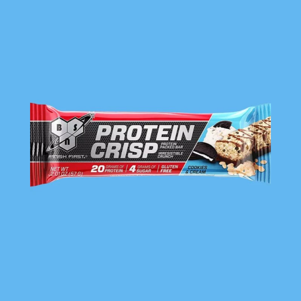 New BSN Protein Crisp Cookies & Cream Flavor Bar