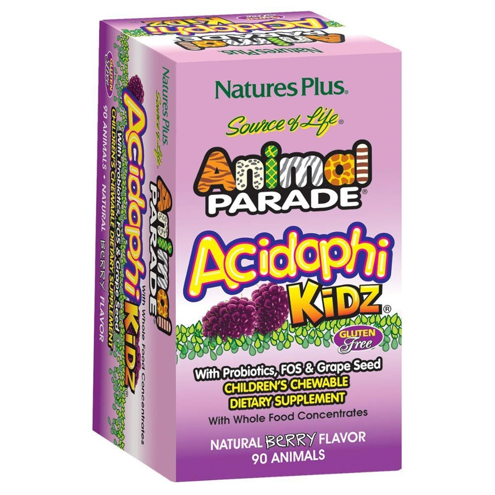 Nature's Plus Animal Parade Acidophi-Kidz Berry 90 Chews Children's Supplements Nature's Plus (1058172108843)