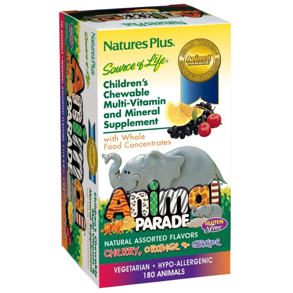 Nature's Plus Animal Parade Chewable Multi Assorted Flavors 180 Chews Children's Supplements Nature's Plus (1058589638699)