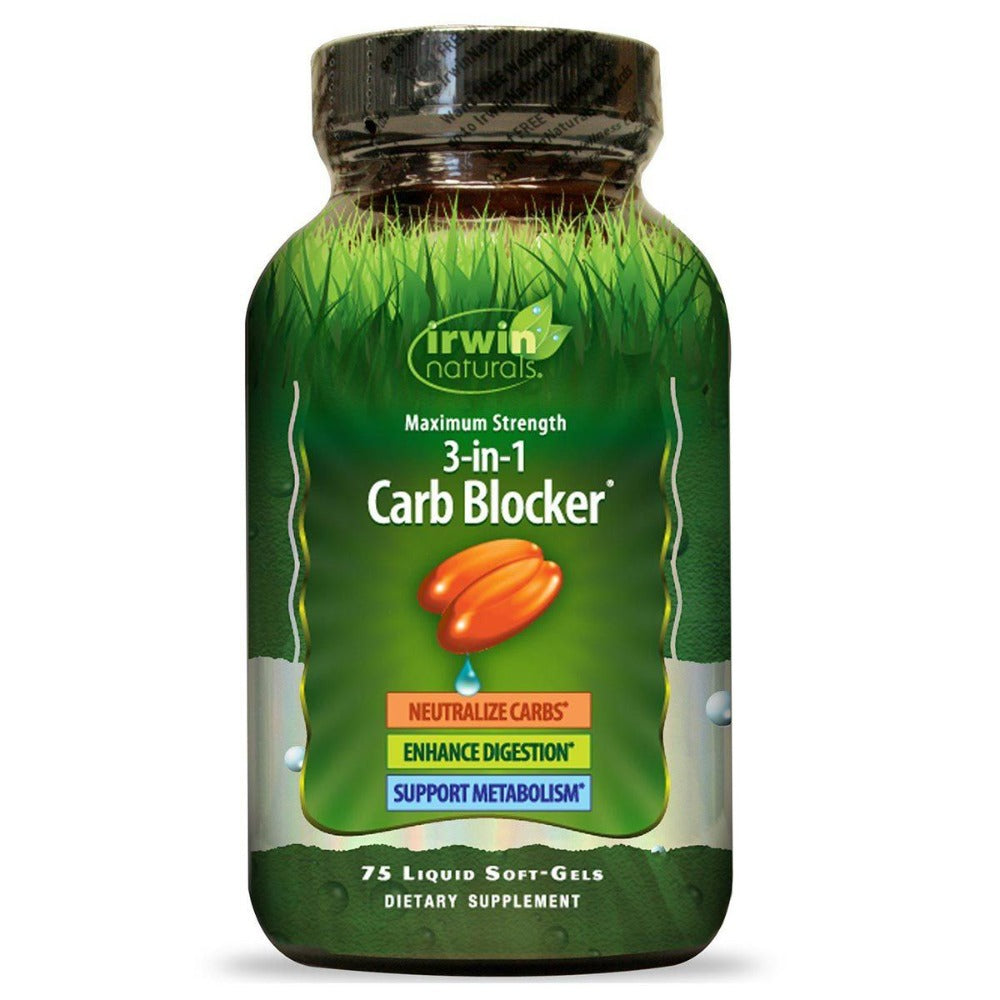 Irwin Naturals 3-in-1 Carb Blocker 75 Liquid Soft Gels Diet/Energy Irwin Naturals (1058010398763)