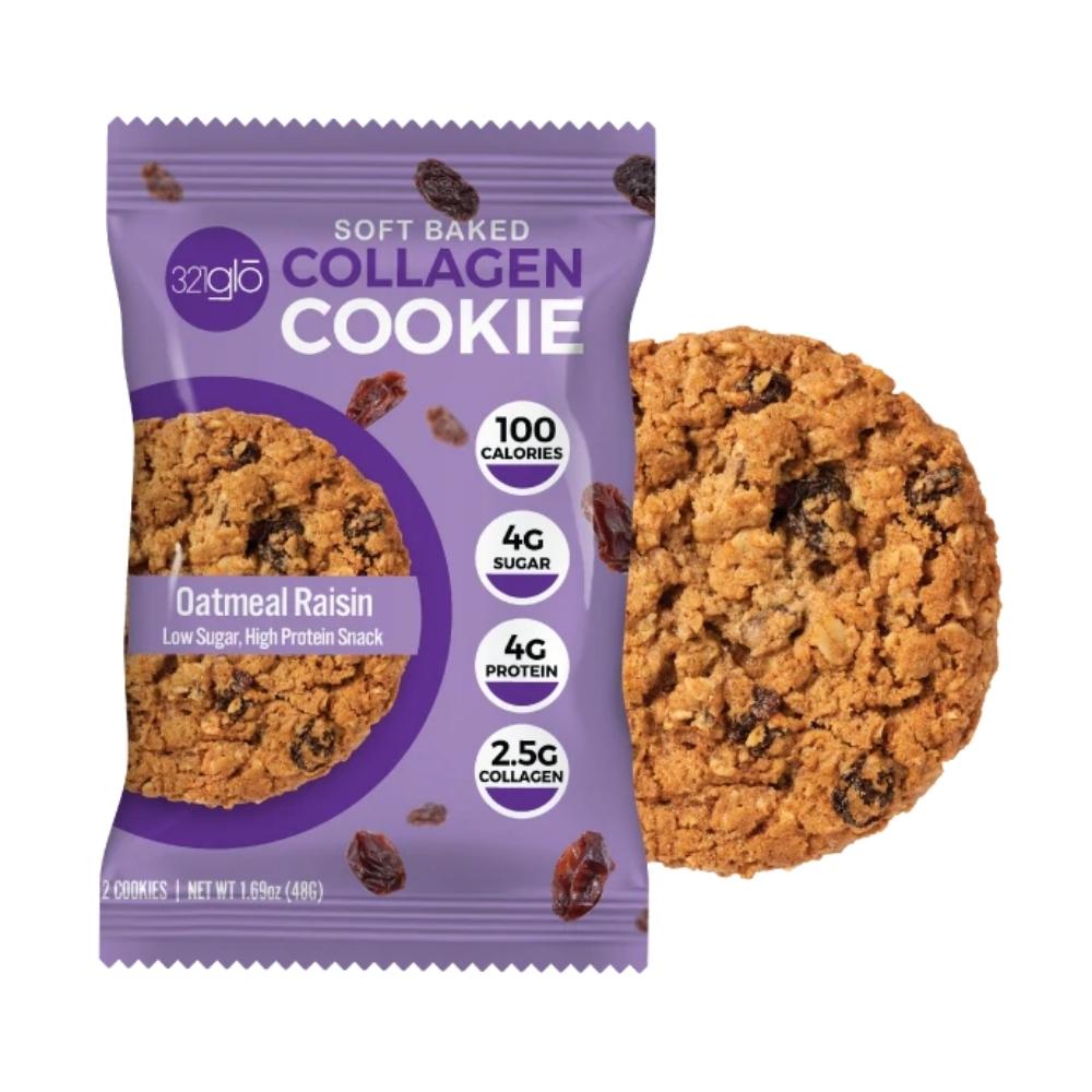 321 GLO Collagen Cookie 6/box Foods Juices 312 GLO Oatmeal Raisin