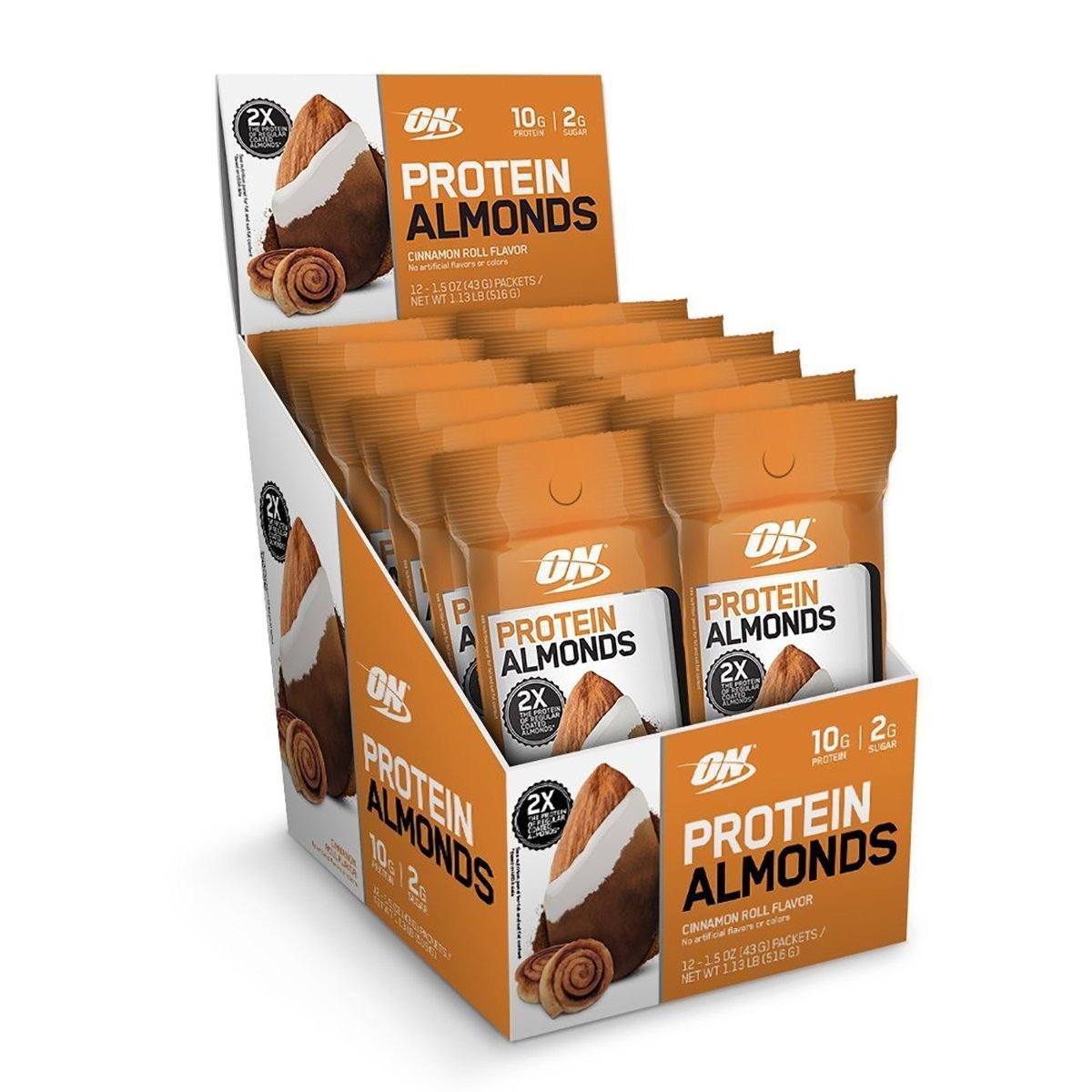 Optimum Nutrition Protein Almonds 12/Box Foods & Snacks Optimum Nutrition Cinnamon Roll (1059344220203)