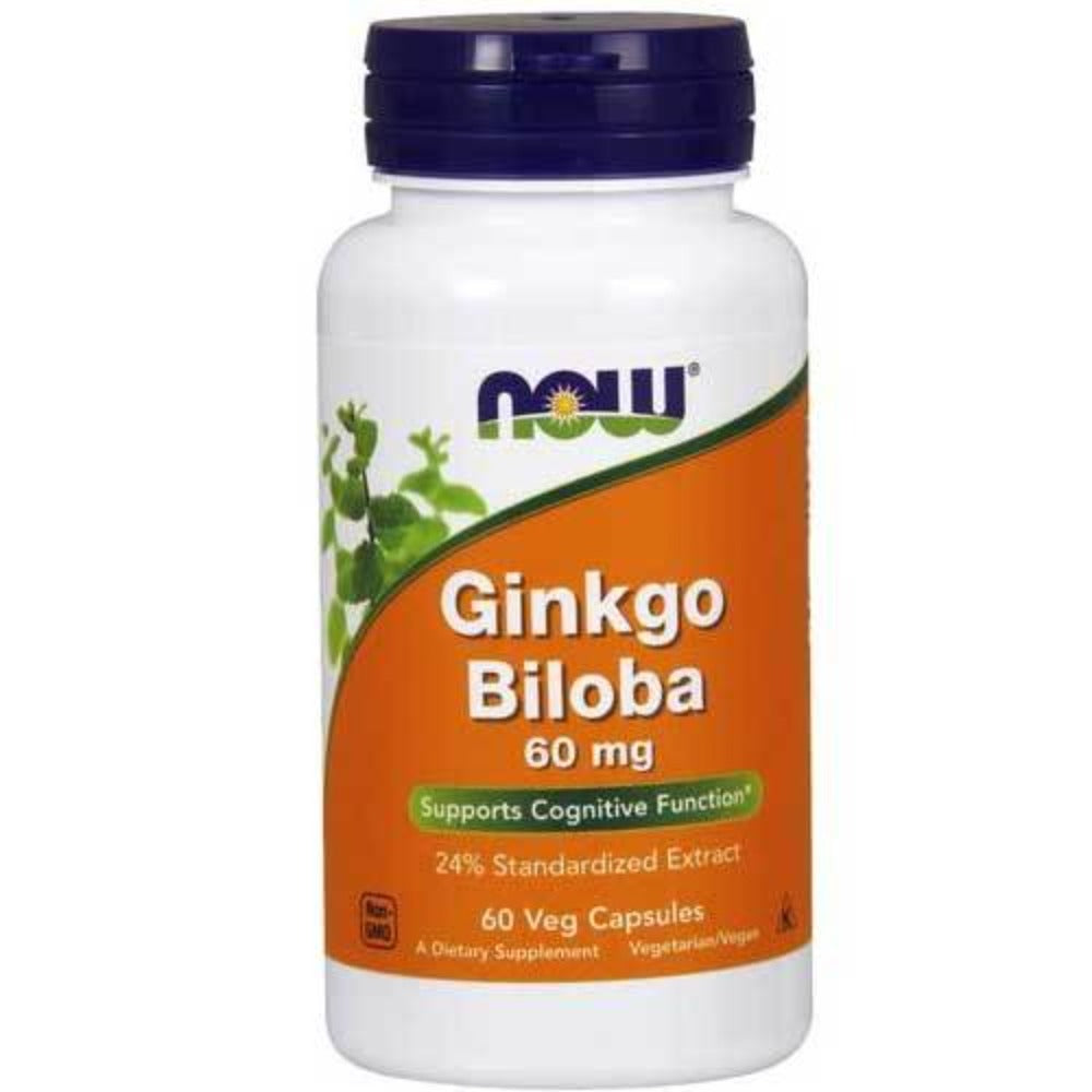 Now Foods Ginkgo Biloba 60 Mg 60 Vegetable Capsules Now Foods (1059128213547)