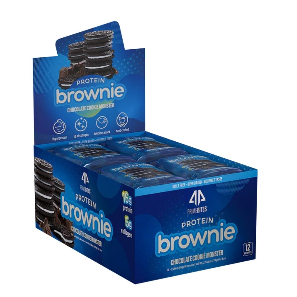 Alpha Prime Bites Protein Brownies 12/box Bars AP Sports Regimen Chocolate Cookie Monster