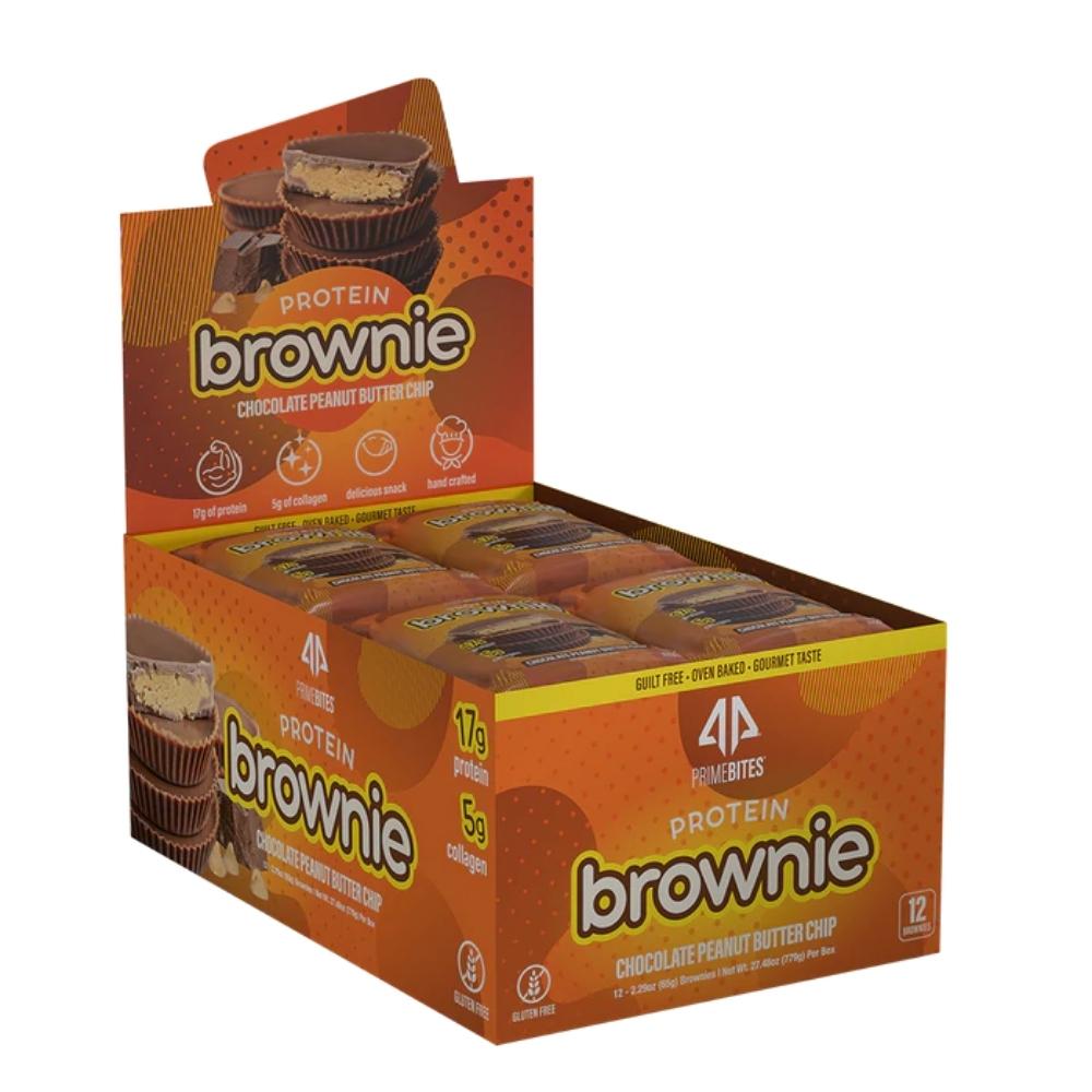 Alpha Prime Bites Protein Brownies 12/box Bars AP Sports Regimen Chocolate Peanut Butter Chip