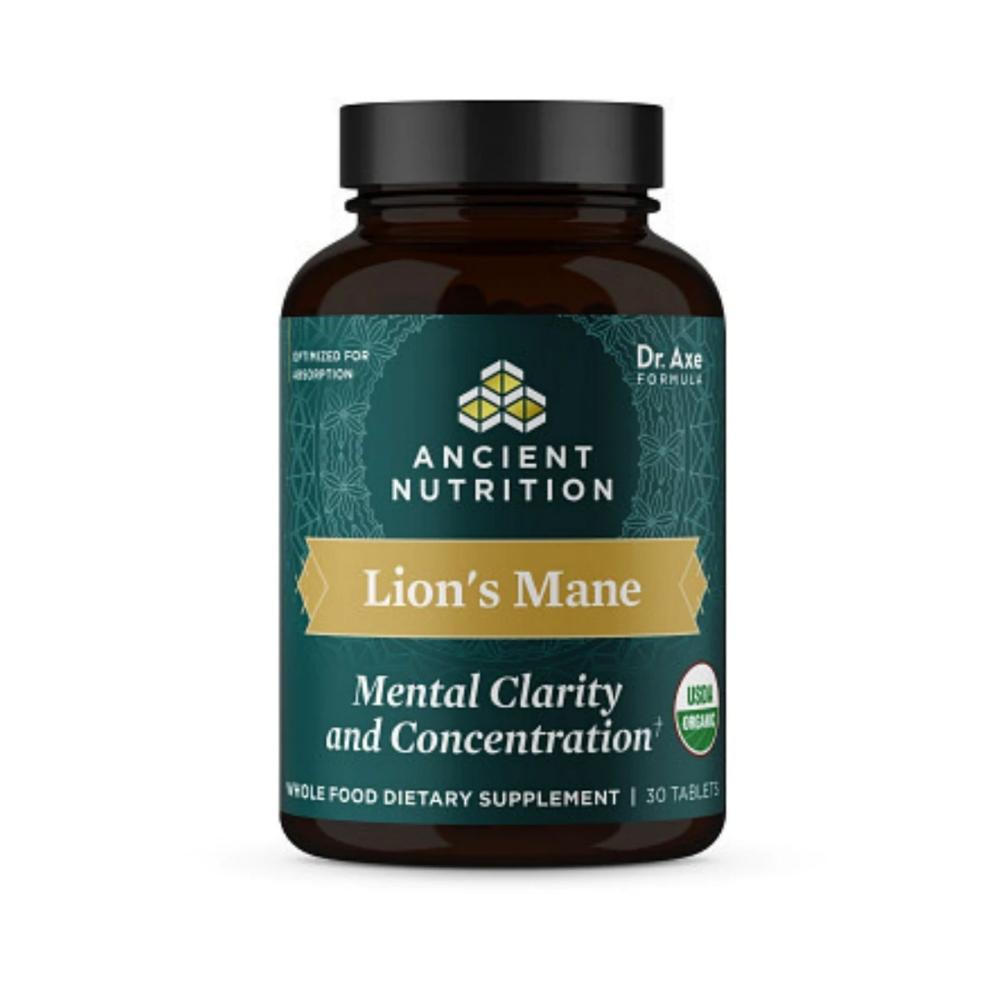 Ancient Nutrition Mushrooms Organic Lions Mane 30 Tablets Herbs Ancient Nutrition