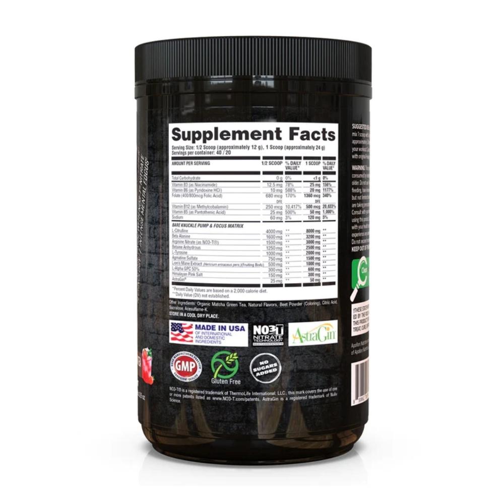 Apollon Hooligan Bare Knuckle 40 Servings Pre-Workouts Apollon Nutrition