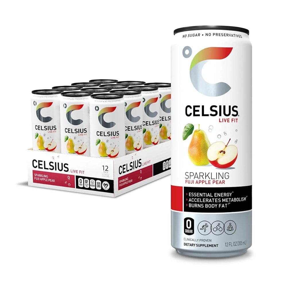 Celsius 12/Case Drinks Celsius Sparkling Fuji Apple Pear