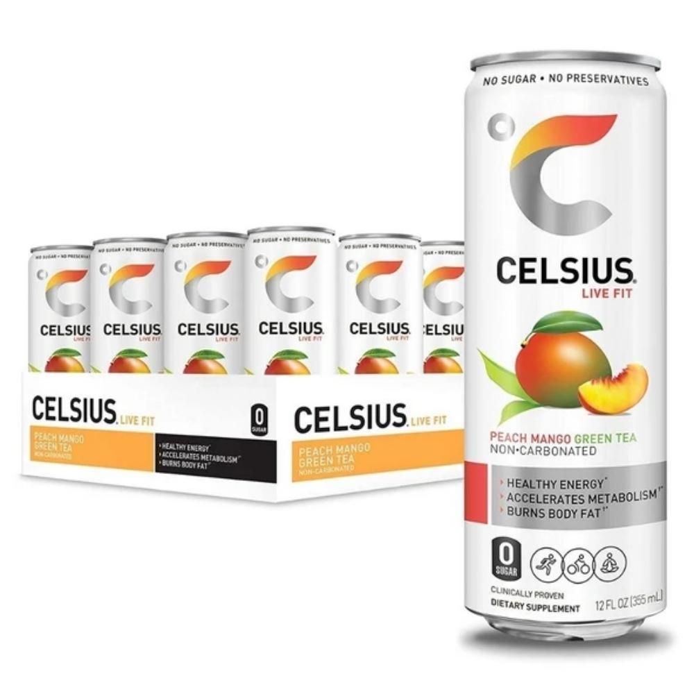 Celsius 12/Case Drinks Celsius Peach Mango Green Tea