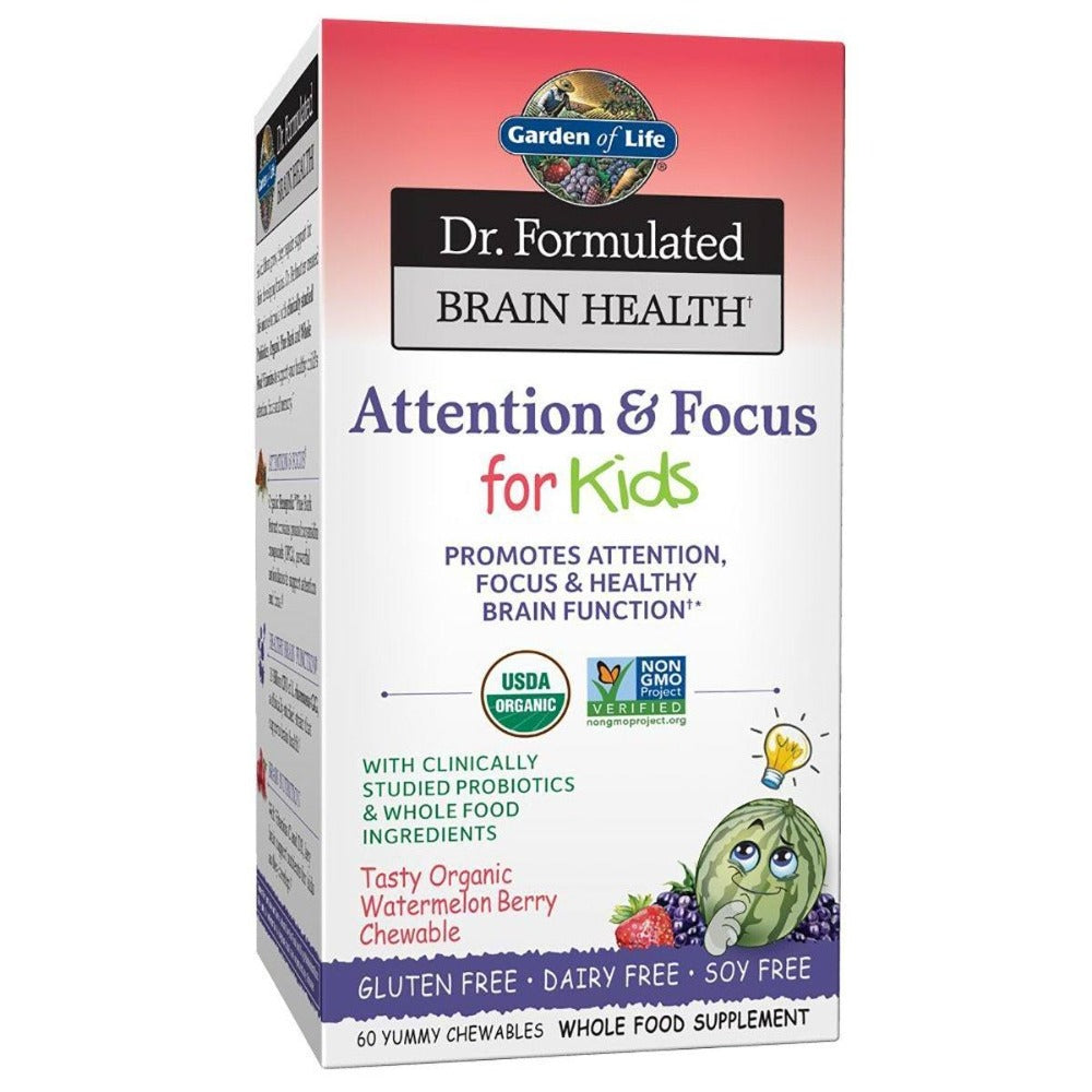 Garden Of Life - Dr. Formulated Brain Health Attention & Focus For Kids 60 Chewables Children's Supplements Garden of Life (1399372611627)