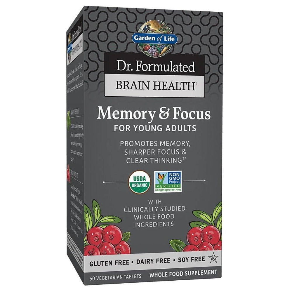 Garden Of Life - Dr. Formulated Brain Health Memory & Focus For Young Adults 60 Vegetarian Tablets Cognitive Garden of Life (1410403794987)