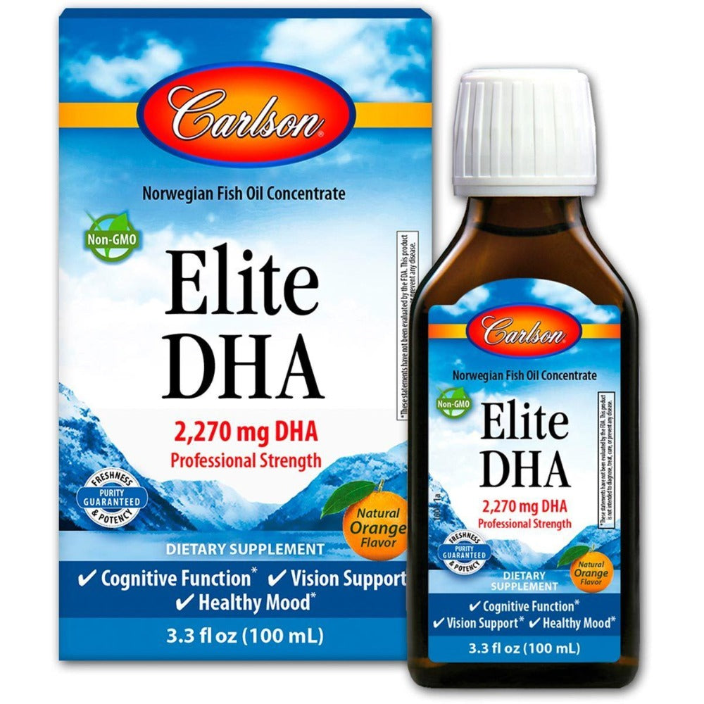 Carlson Labs Elite DHA Orange Flavor 100mL Omega Fatty Acids / EFAs Carlson (1059302309931)