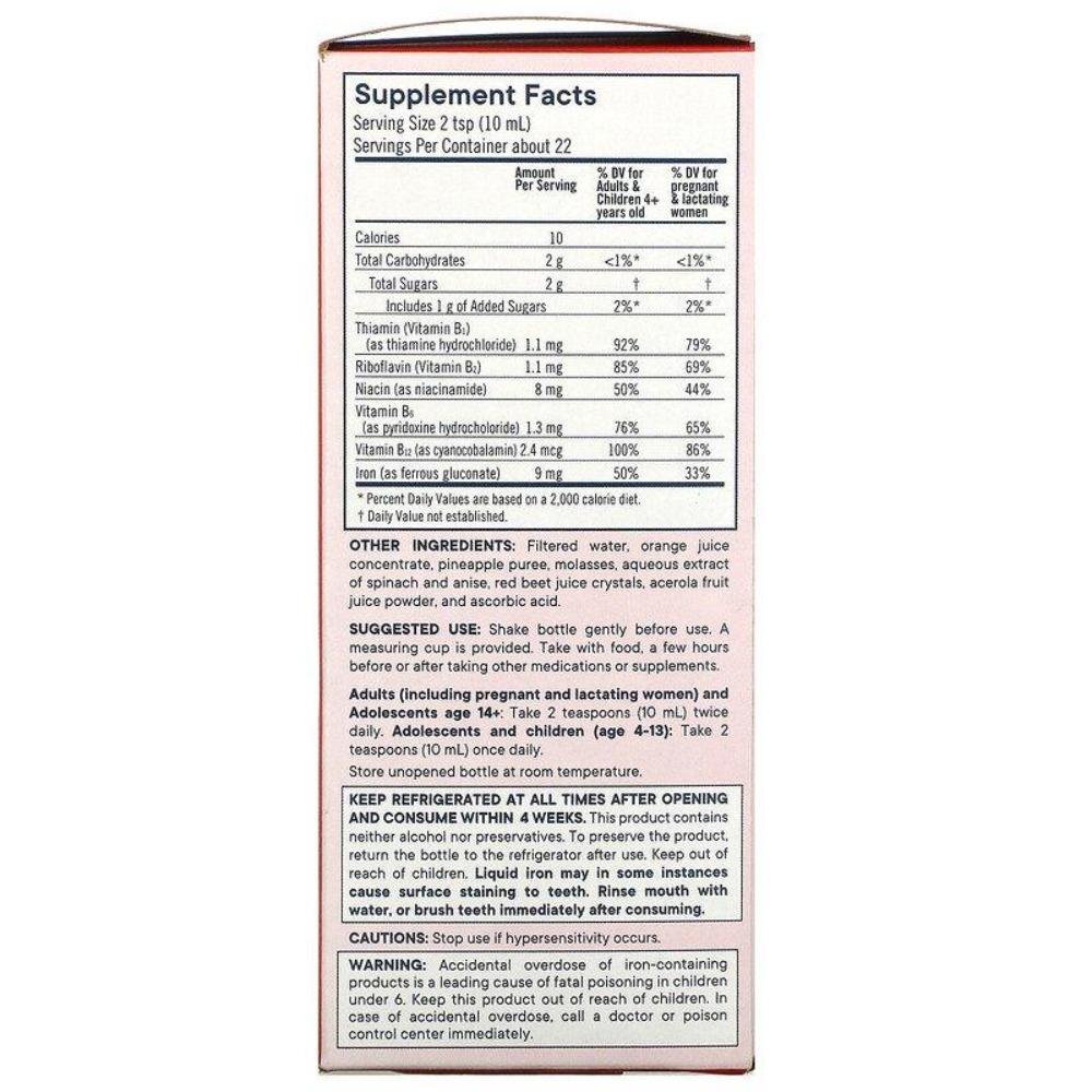 Flo Floradix Iron + Herb With B Complex 7.7fl oz Vitamins & Minerals Flora (Udo's Choice)