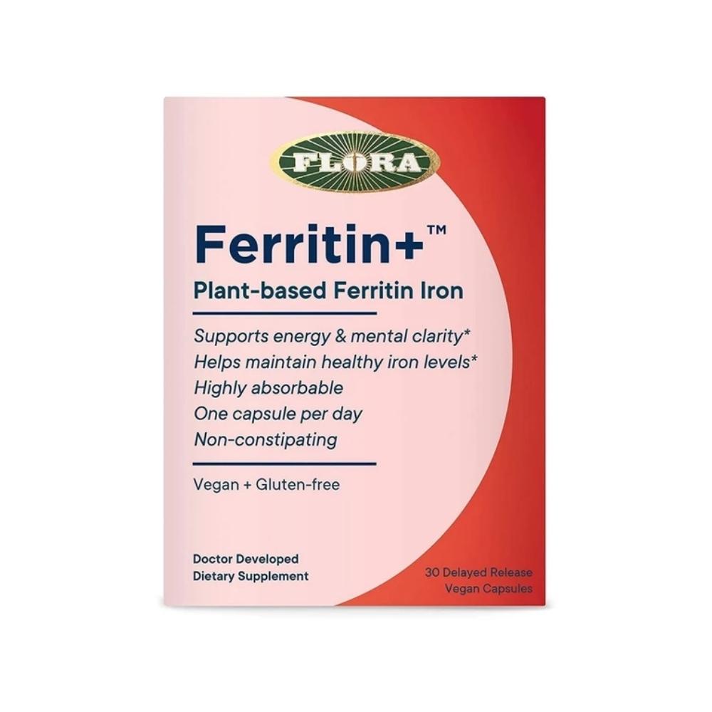 Flora Ferritin+ 30 Vegan Delayed Release Capsules Vitamins & Minerals Flora (Udo's Choice)