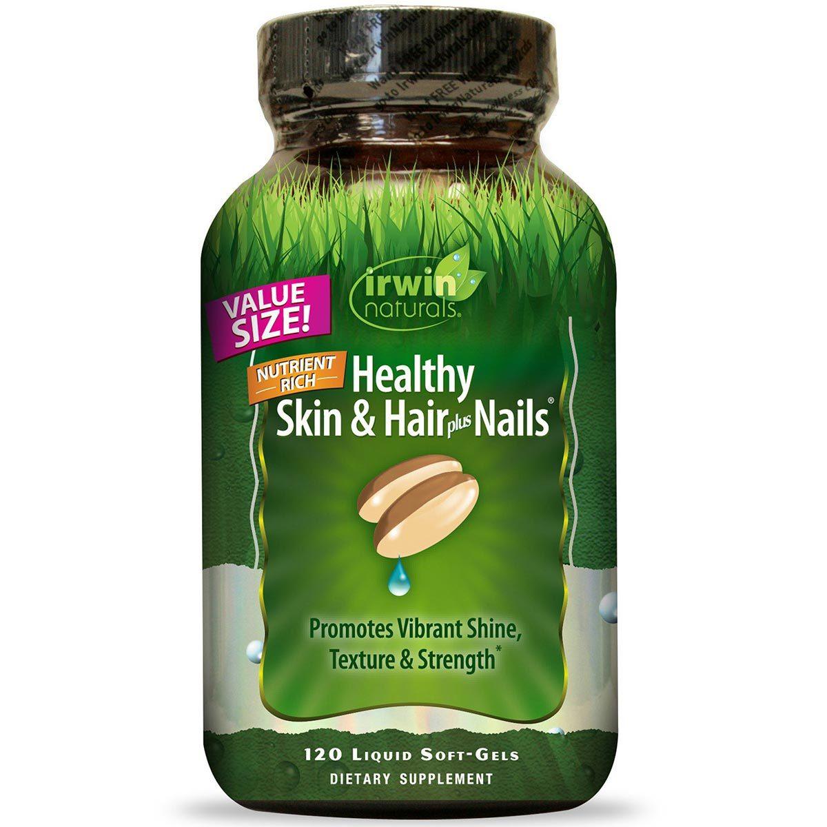 Irwin Naturals Healthy Skin and Hair plus Nails 120 Liquid Soft Gels Other Supplements Irwin Naturals (1058820620331)