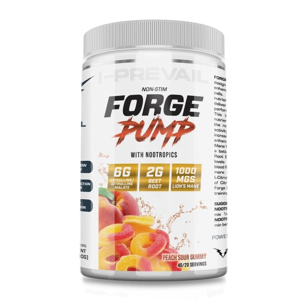 I-Prevail Non-Stim Forge Pump 40/20 Servings Nitric Oxide I-Prevail Sour Peach Gummy