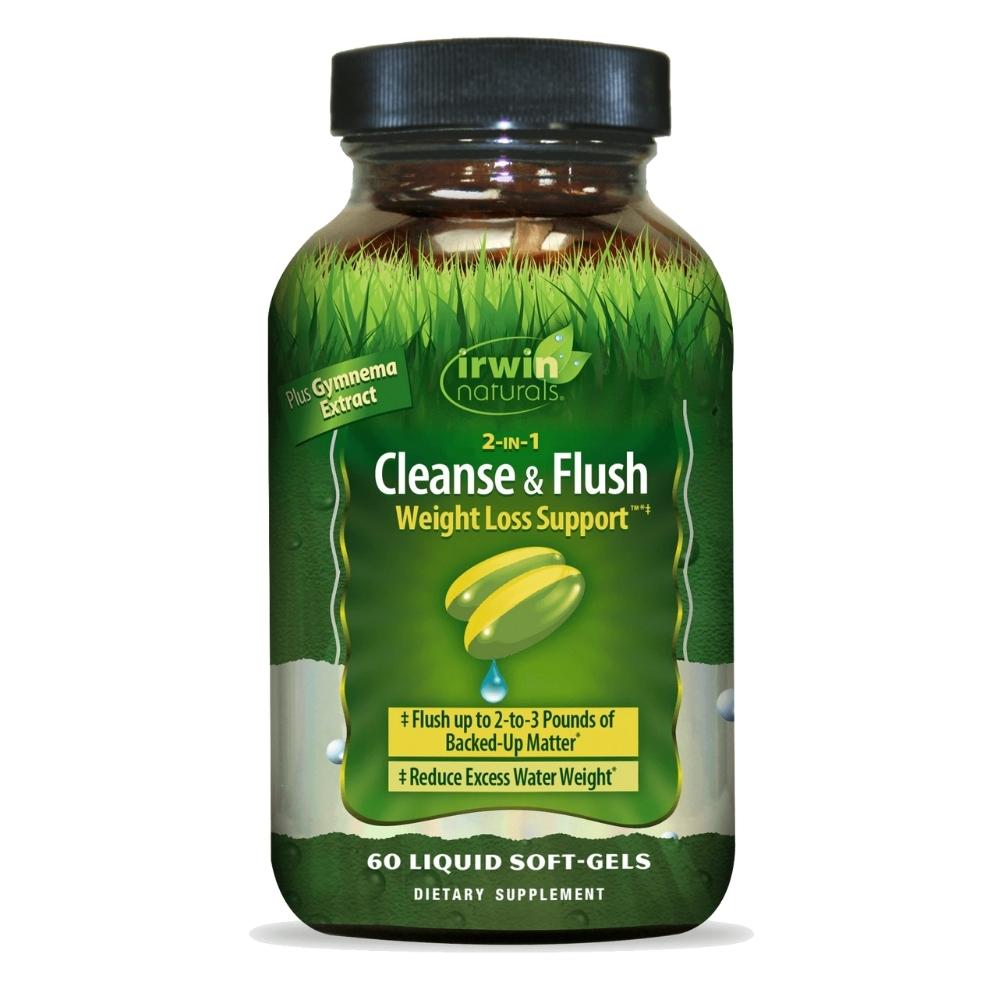 Irwin Naturals 2 in 1 Cleanse and Flush 60 Liquid Soft Gels Digestive Health Irwin Naturals