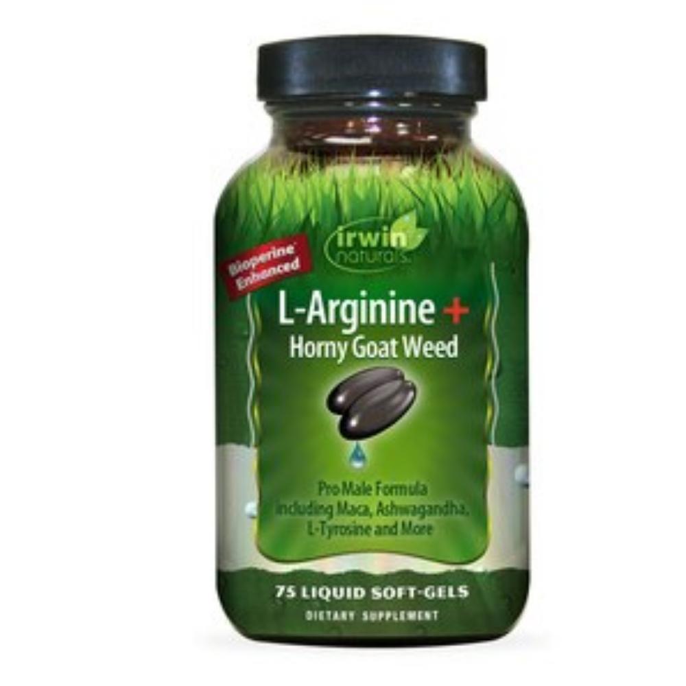 Irwin Naturals L-Arginine + Horny Goat Weed 75 Liquid Softgels Specialty Health Products Irwin Naturals
