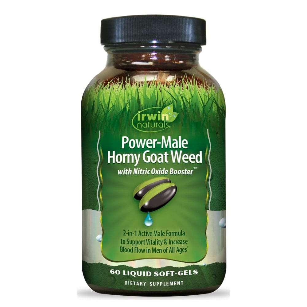 Irwin Naturals Power Male Horny Goat Weed 60 Soft Gels Nitric Oxide Irwin Naturals