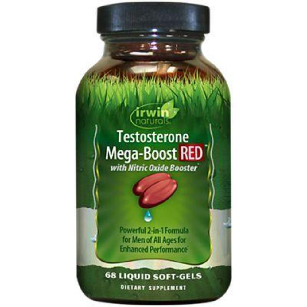 Irwin Testosterone Mega-Boost Red 68 Liquid Soft Gels Sports Performance Recovery Irwin Naturals