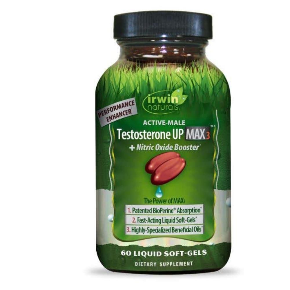 Irwin Testosterone UP Max3 + Nitric Oxide Booster 60 Count Specialty Health Products Irwin Naturals