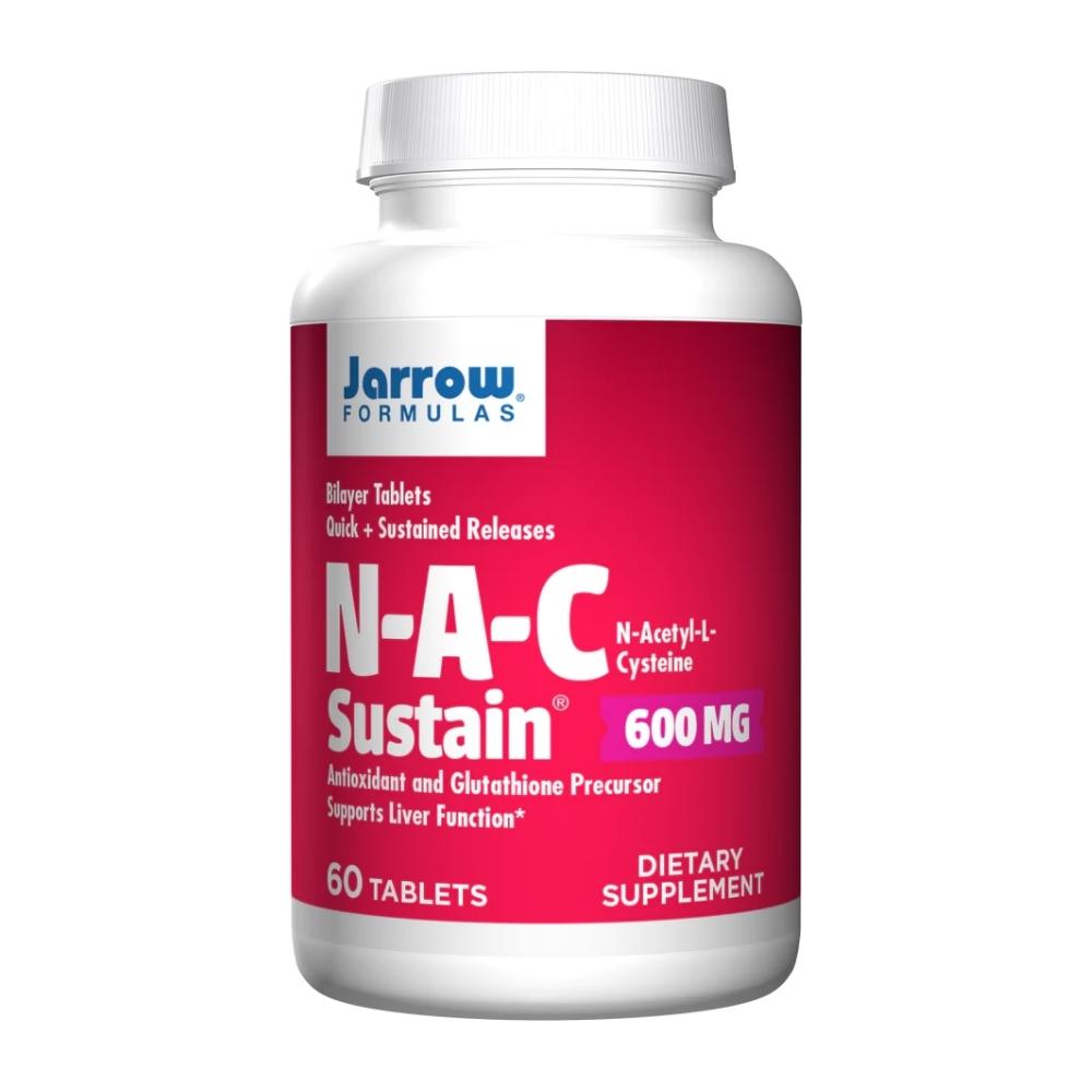 Jarrow Formulas N-A-C Sustain 600mg 60 Tablets Digestive Health Jarrow Formulas