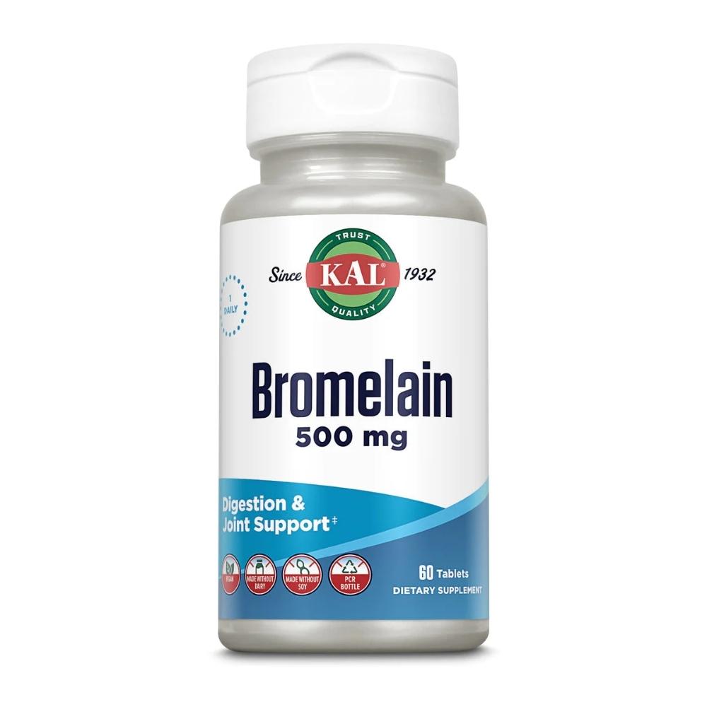 Kal Bromelain 500mg 60 Tablets Digestive Health Kal