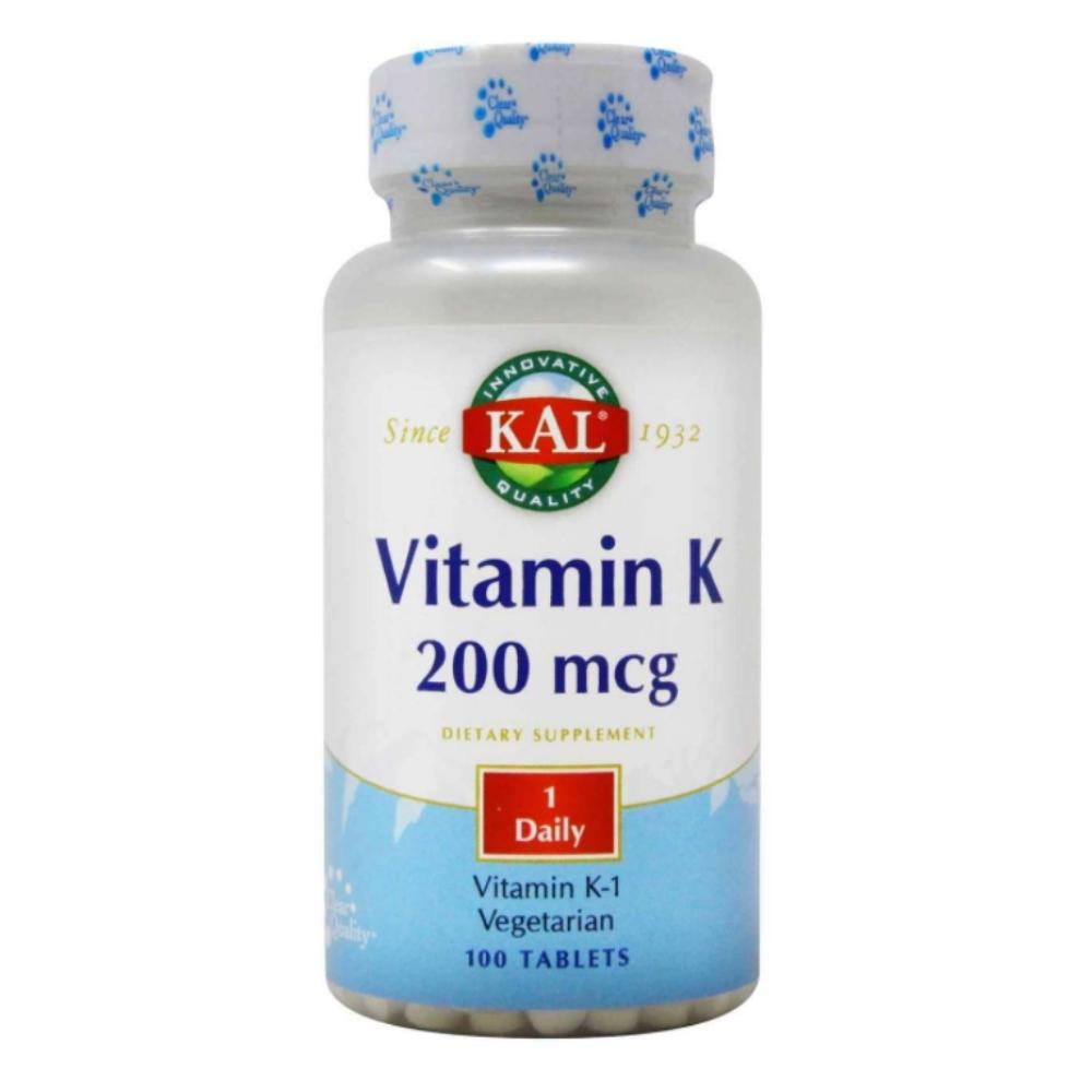 Kal Vitamin K 200MCG 100 Tablets Vitamins & Minerals Kal