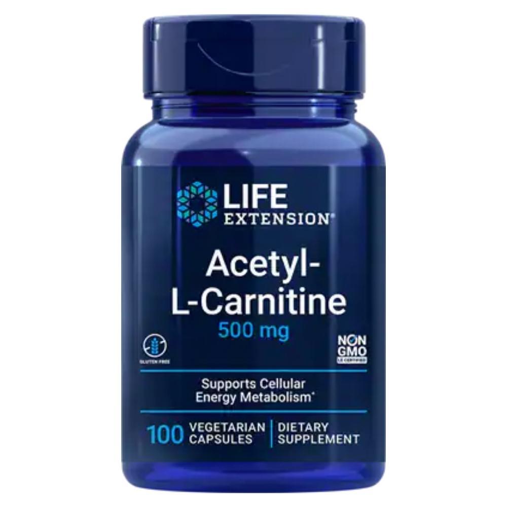 Life Extension Acetyl-L-Carnitine 500mg 100 Capsules Amino Acids Life Extension