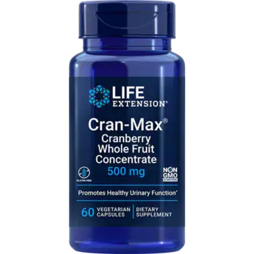 Life Extension Cran-max Cranberry Extract 500mg 60 Vege Capsules Herbs Life Extension