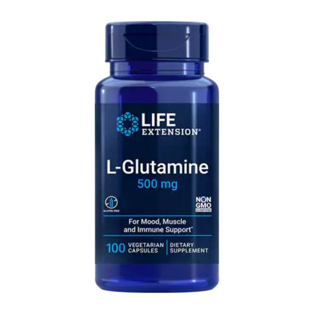 Life Extension L-Glutamine 500mg 100 Capsules Amino Acids Life Extension