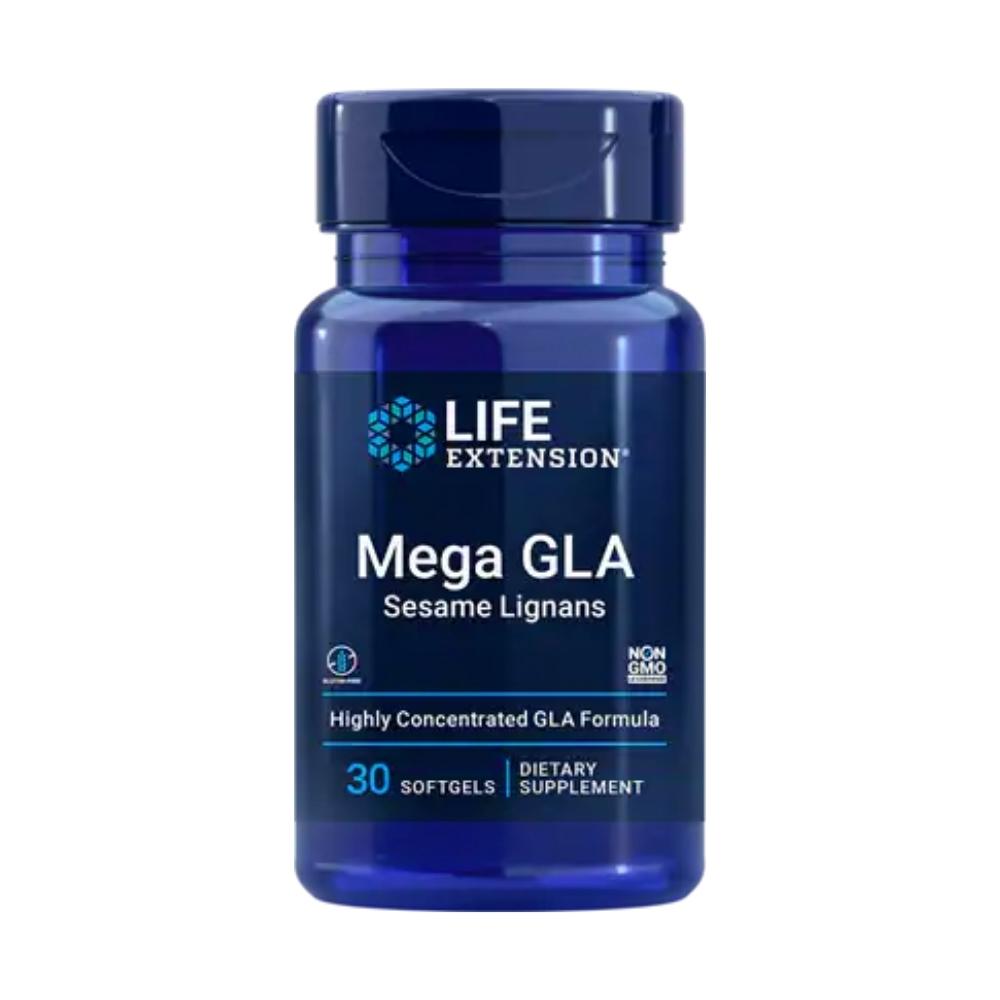 Life Extension Mega GLA with Sesame Lignans 30 Soft Gels Omega Fatty Acids / EFAs Life Extension
