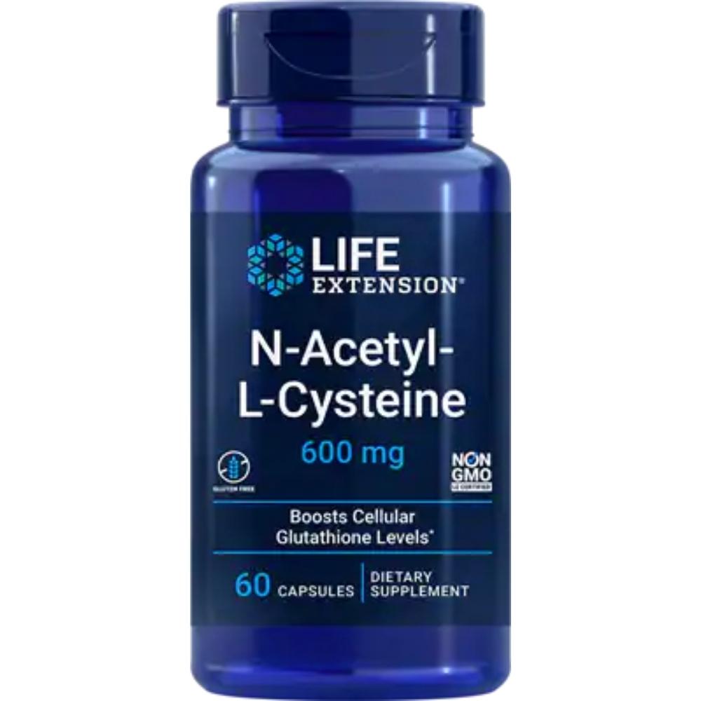 Life Extension N-Acetyl Cysteine 600mg 60 Vege Capsules Amino Acids Life Extension