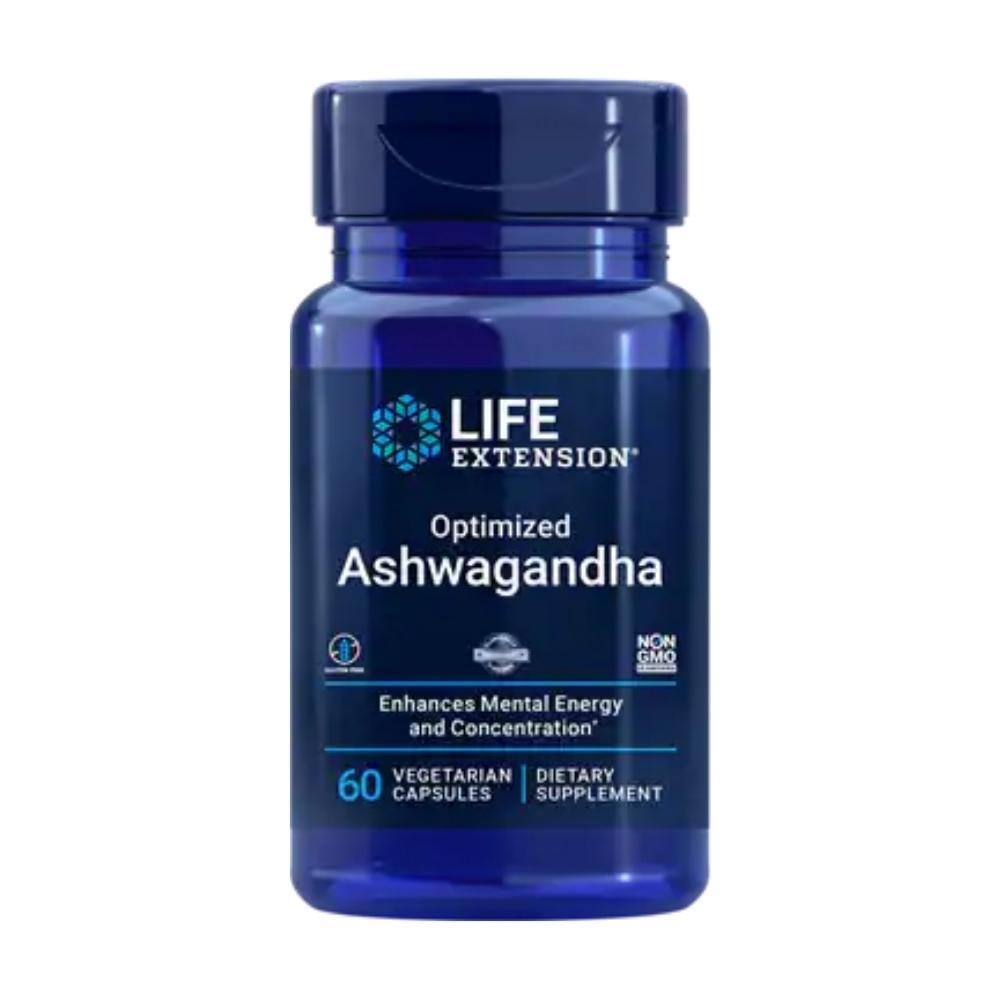 Life Extension Optimized Ashwagandha Extract (stimulant free) 60 Vege Capsules Herbs Life Extension