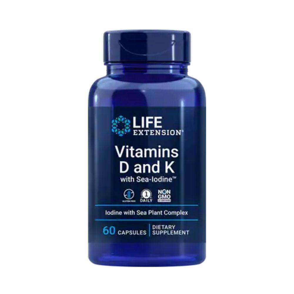 Life Extension Vitamins D and K w/ Sea-Iodine 60 Caps Vitamins & Minerals Life Extension