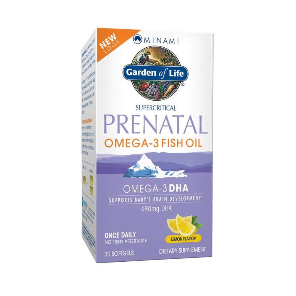 Minami Nutrition Supercritical Prenatal Omega-3 Fish Oil DHA Lemon Flavor 30 Gels Omega Fatty Acids / EFAs Minami Nutrition (1058635218987)