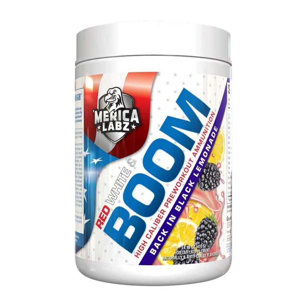 Merica Labz Red, White, & Boom High Caliber Pre-Workout Sports Performance Recovery 'Merica Labz Back in Black Lemonade