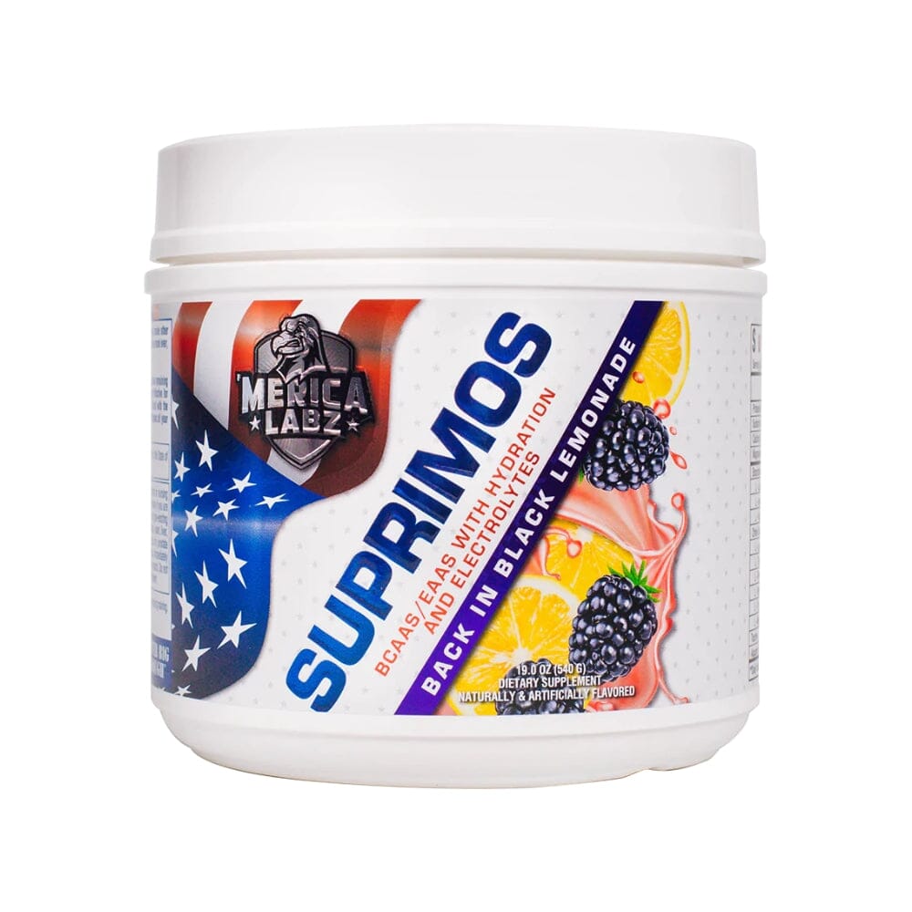 Merica Labz Suprimos 30 Servings | BCAAs, EAAs, Electrolytes Amino Acids 'Merica Labz Back in Black Lemonade