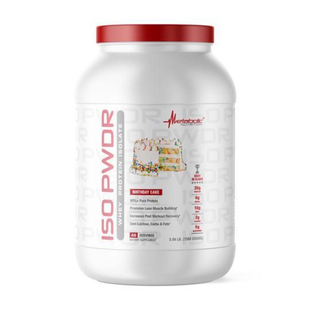Metabolic Nutrition ISO PWDR 46 Servings Protein Powders Metabolic Nutrition Birthday Cake
