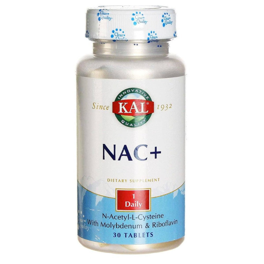 Kal NAC+ (N-Acetyl Cysteine) 600mg 30 Tabs Amino Acids Kal (1057975566379)