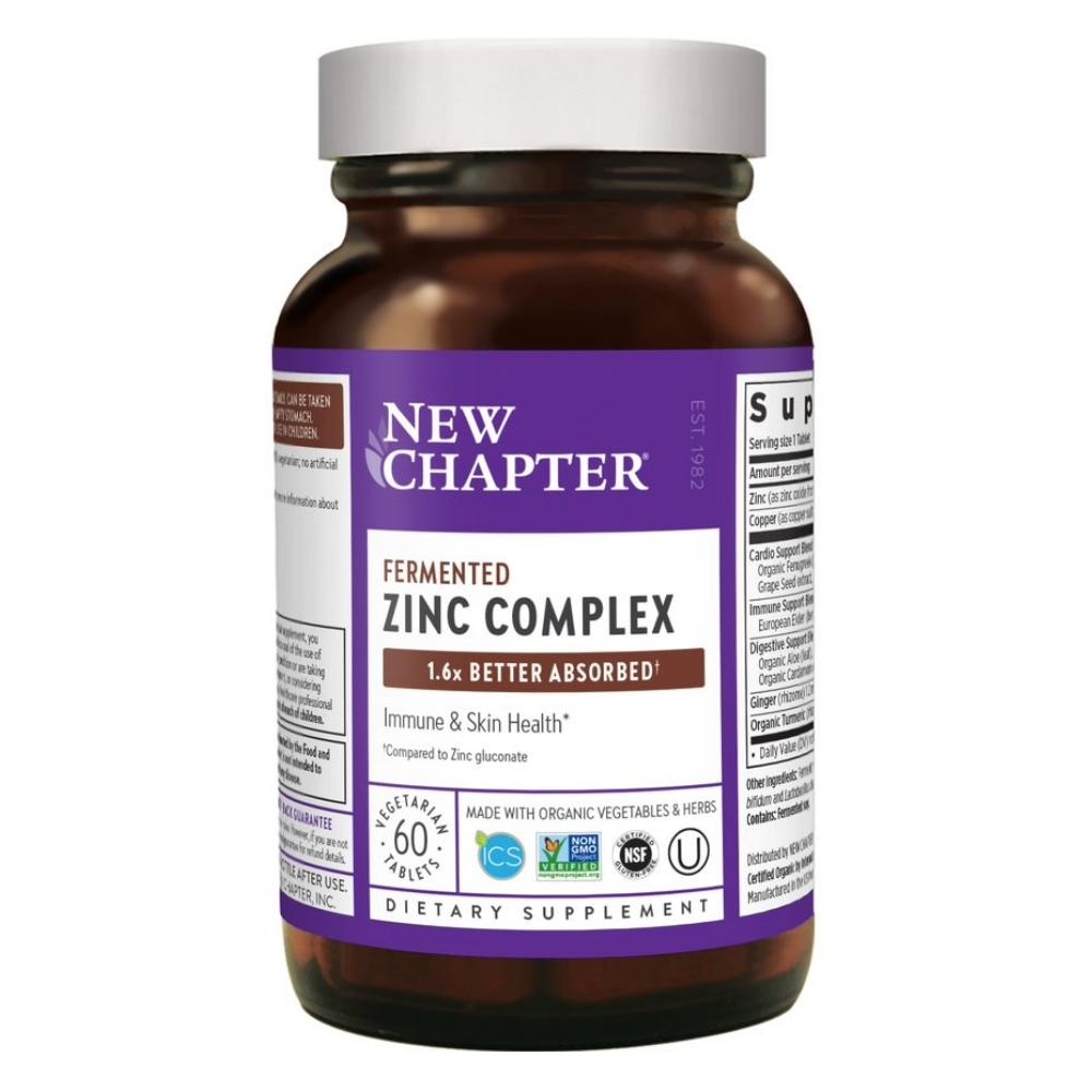 New Chapter Zinc Fermented Complex 60 Tablets Vitamins & Minerals New Chapter