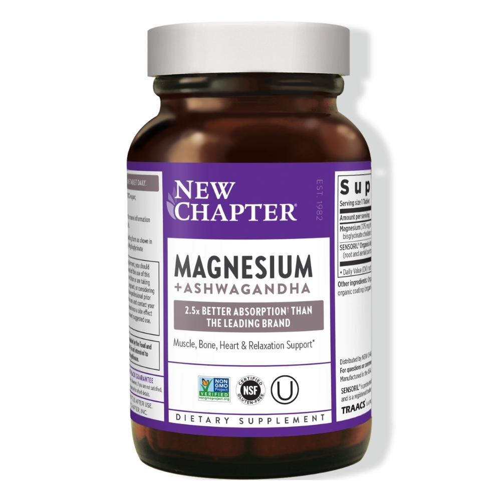 New Chapter Magnesium + Ashwagandha 60 Tablets Vitamins & Minerals New Chapter