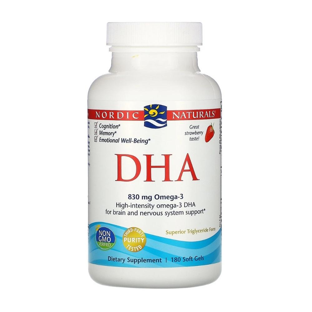 Nordic Naturals DHA 180 Soft Gels Strawberry Essential Fatty Acids & - Oils Nordic Naturals