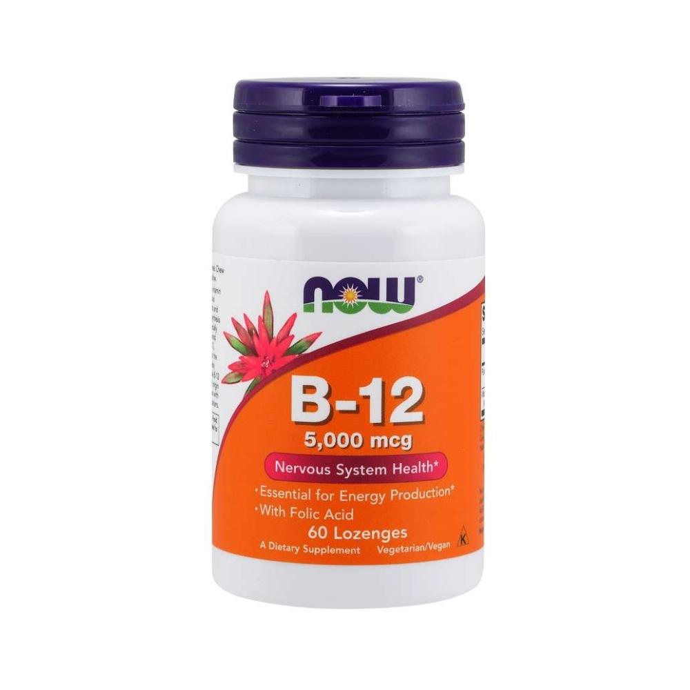 Now Foods B-12 5000 Mcg + Folic 60 Tablets Vitamins Now Foods