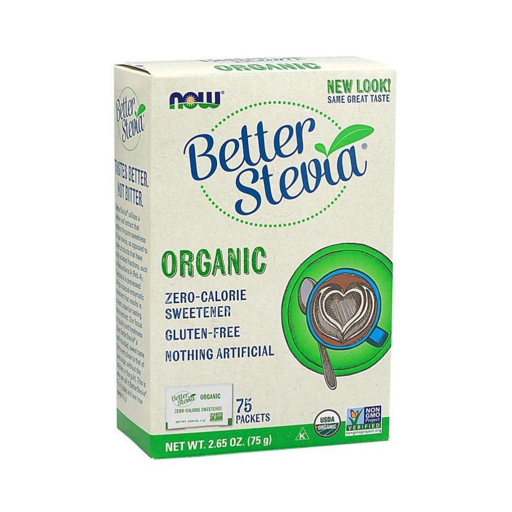 Now Foods Better Stevia Organic Packets 75 Per Box Now Foods