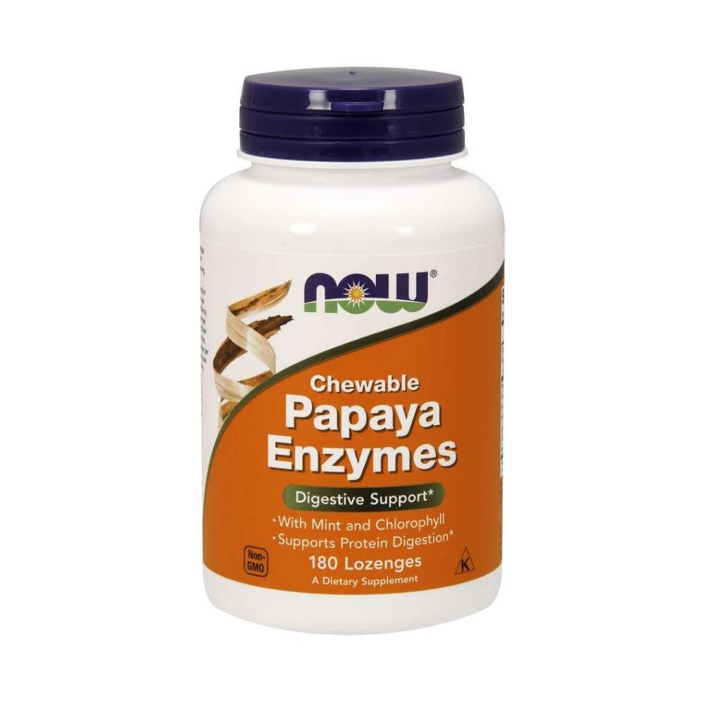 Now Foods Papaya Enzyme Chewable 180 Lozenges Digestive Health / Probiotics Now Foods