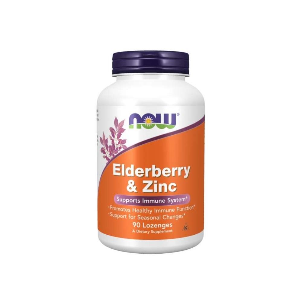 Now Foods Elderberry & Zinc 90 Lozenges Vitamins Now Foods
