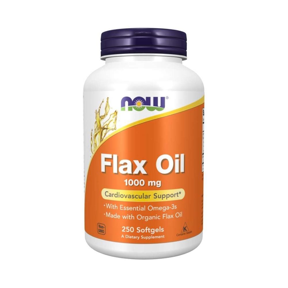 Now Foods Flax Oil Organic 1000 Mg 250 Soft Gels Omega Fatty Acids / EFAs Now Foods