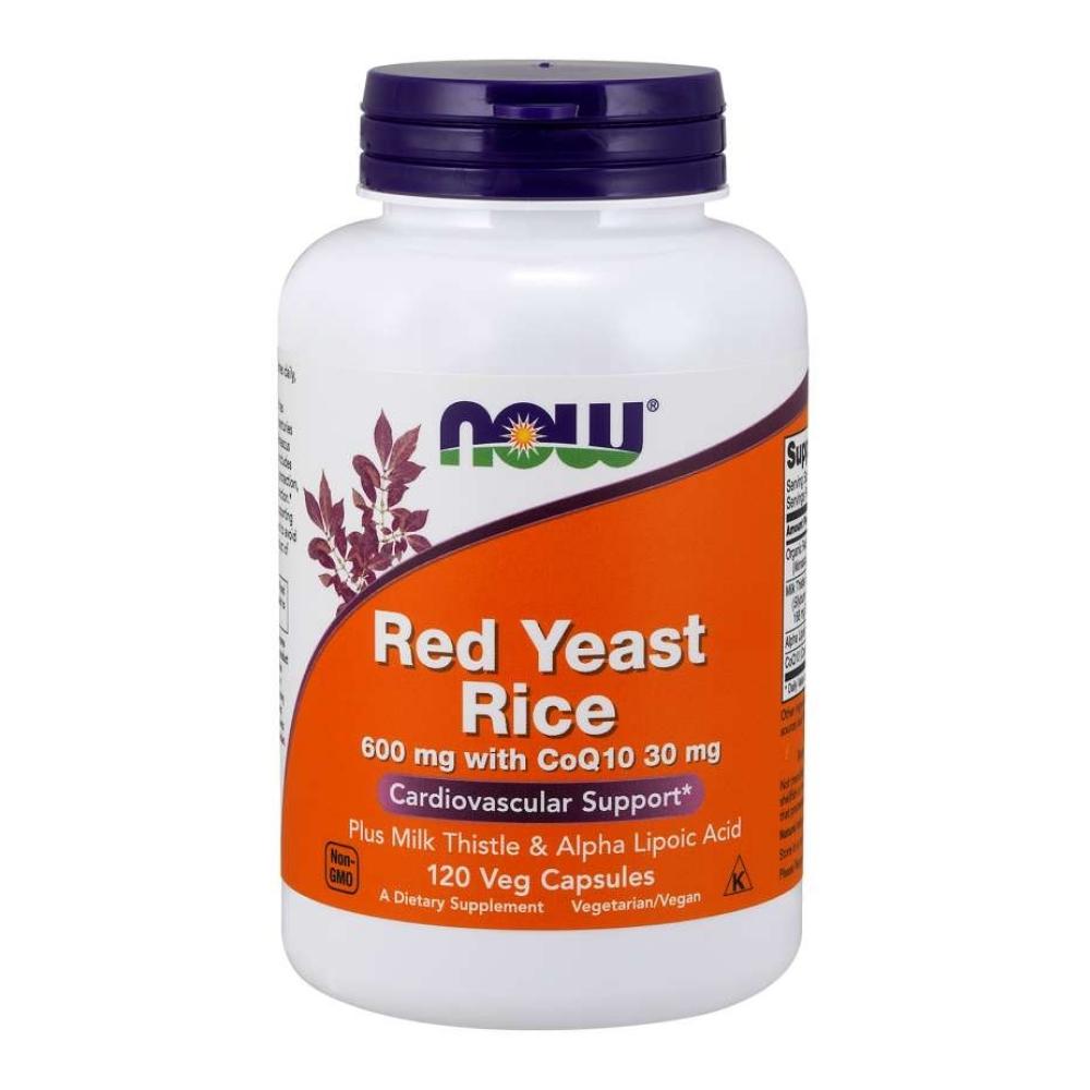 Now Foods Red Yeast Rice 600mg & CoQ10 30mg 120 Vegetable Capsules Antioxidants / CoQ-10 Now Foods
